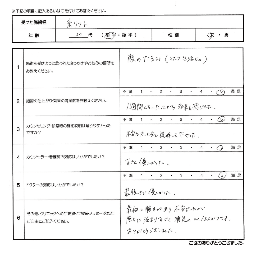 患者様の声