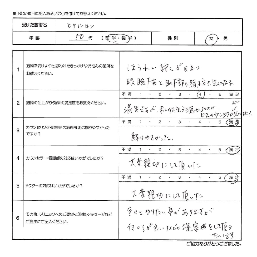 患者様の声