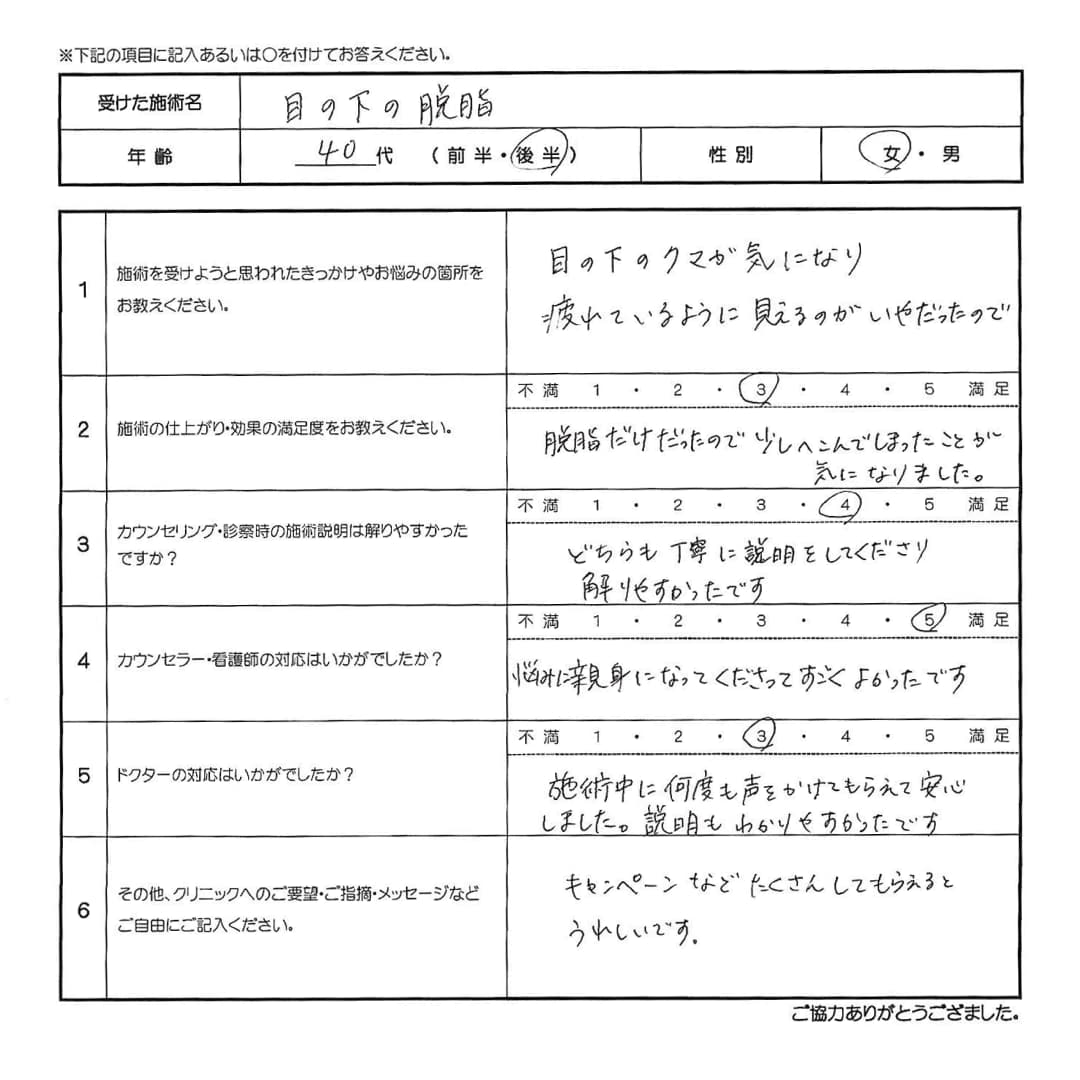 患者様の声