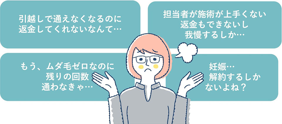 途中解約に悩む女性