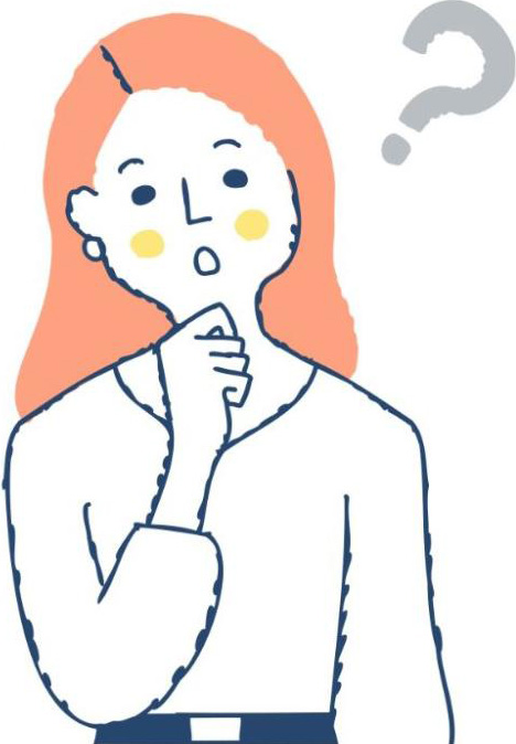 疑問に思う女性イラスト
